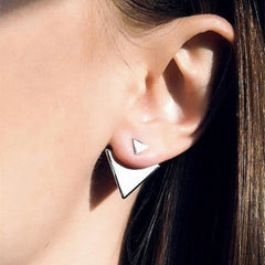 Stylish Solid Color Asymmetric Triangle Shape Earrings