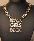 Gorgeous Rhinestoned English Black Girls Rock Design Alloy Necklace