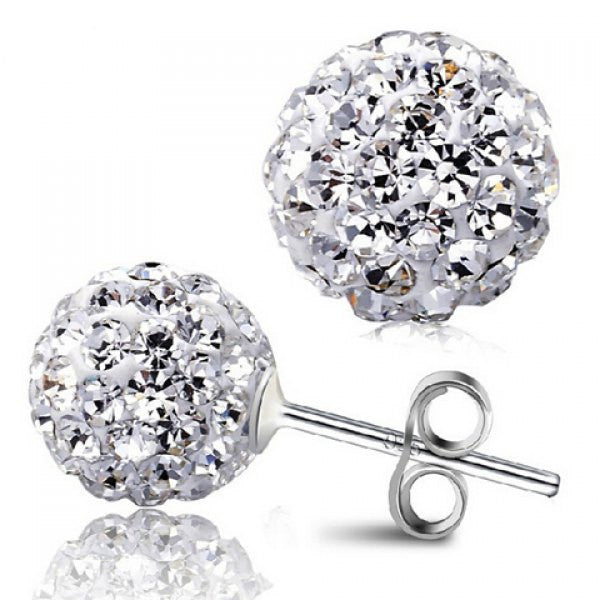 Pair of Stunning Rhinestoned Ball Earrings