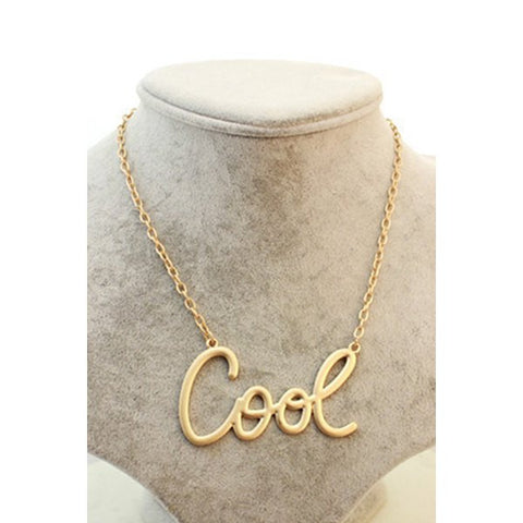 Letter Cool Pendant Necklace